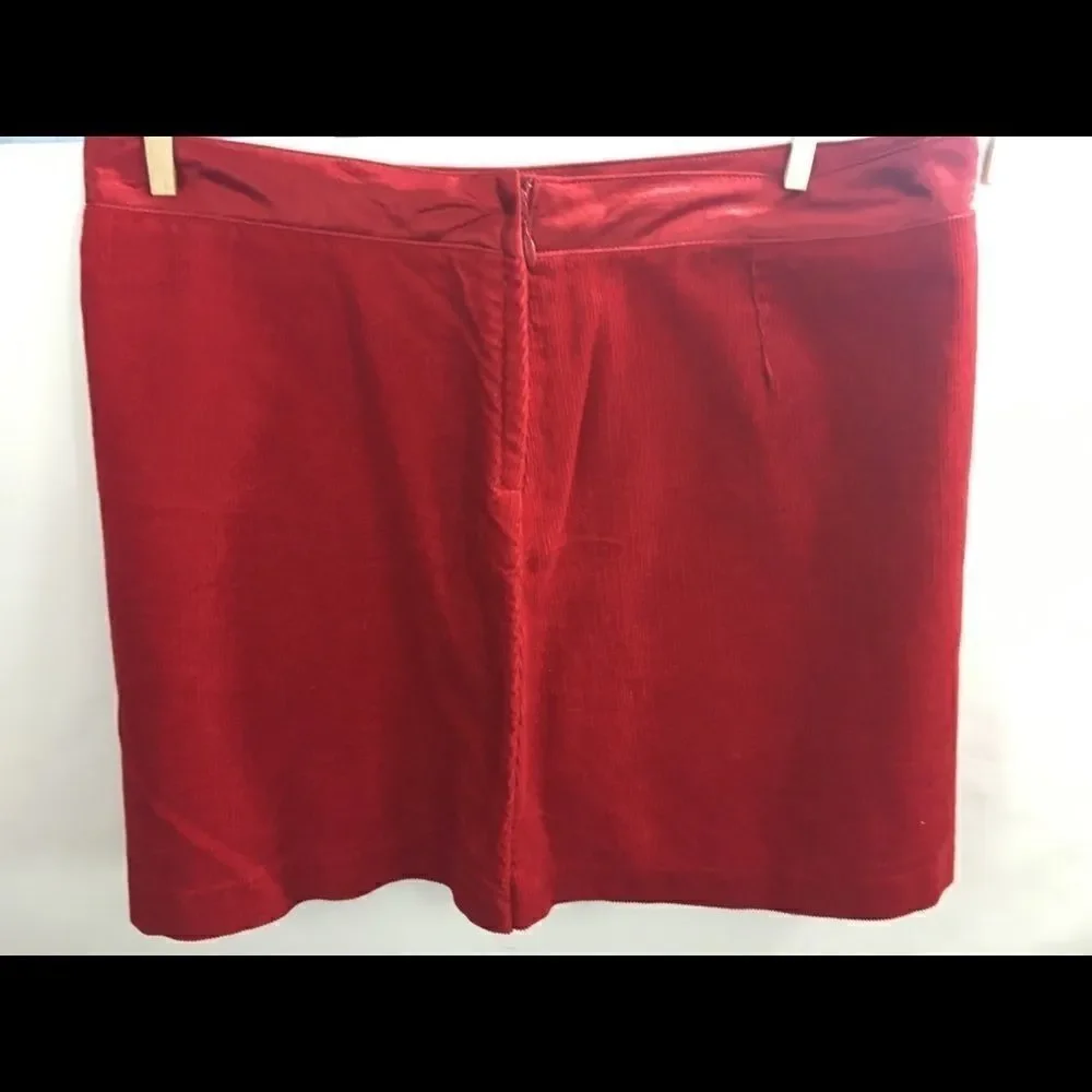 Old Navy Girls 14 & 16 Red Corduroy Skirt with Satin Bows